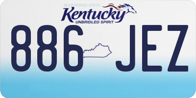 KY license plate 886JEZ