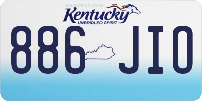 KY license plate 886JIO