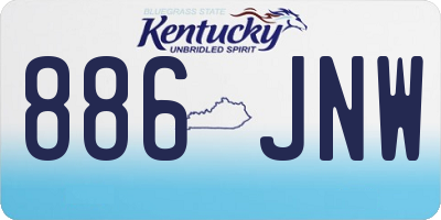 KY license plate 886JNW