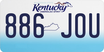 KY license plate 886JOU