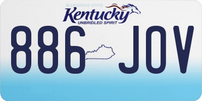 KY license plate 886JOV