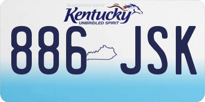 KY license plate 886JSK