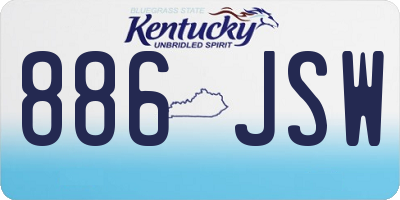 KY license plate 886JSW