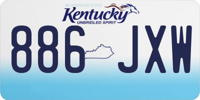 KY license plate 886JXW
