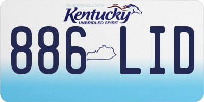 KY license plate 886LID