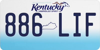 KY license plate 886LIF
