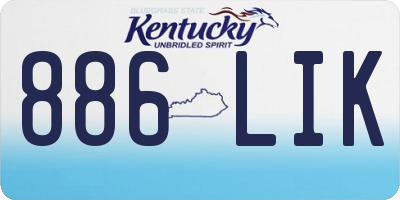 KY license plate 886LIK
