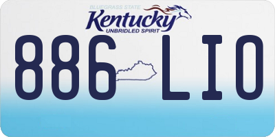 KY license plate 886LIO