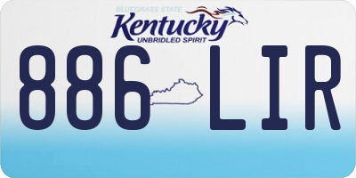 KY license plate 886LIR