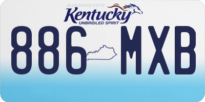 KY license plate 886MXB