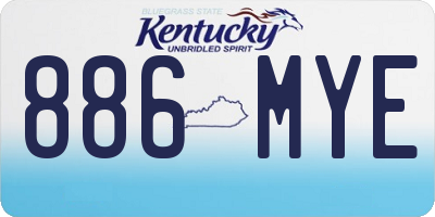 KY license plate 886MYE