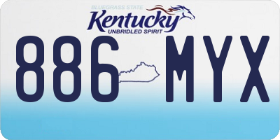 KY license plate 886MYX