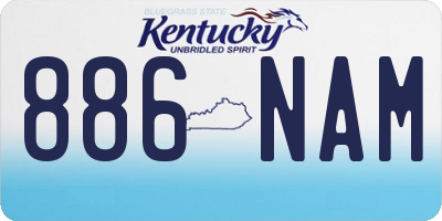 KY license plate 886NAM