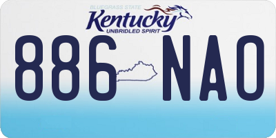 KY license plate 886NAO