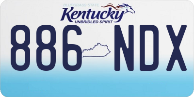 KY license plate 886NDX