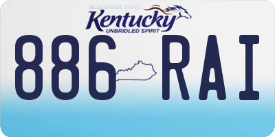 KY license plate 886RAI