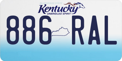 KY license plate 886RAL
