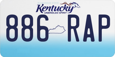 KY license plate 886RAP