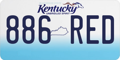 KY license plate 886RED