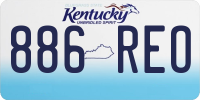 KY license plate 886REO
