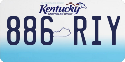 KY license plate 886RIY