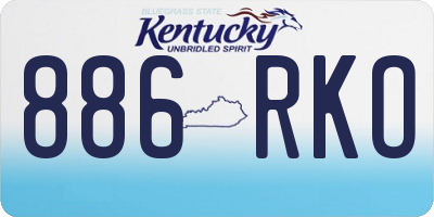 KY license plate 886RKO