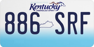 KY license plate 886SRF