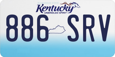 KY license plate 886SRV