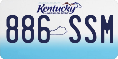 KY license plate 886SSM