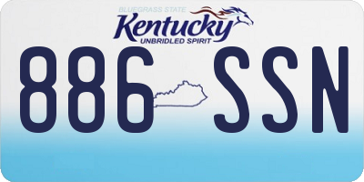 KY license plate 886SSN