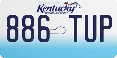 KY license plate 886TUP