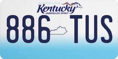 KY license plate 886TUS