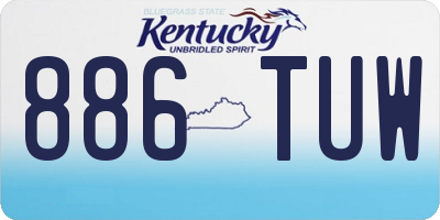 KY license plate 886TUW