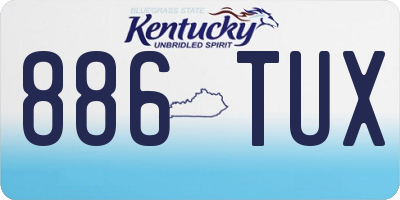 KY license plate 886TUX