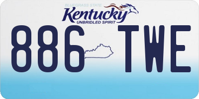 KY license plate 886TWE