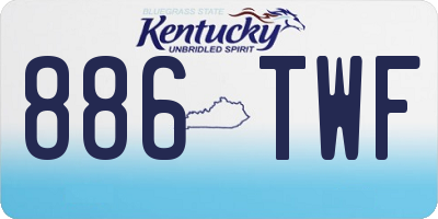 KY license plate 886TWF
