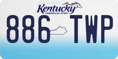 KY license plate 886TWP