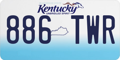 KY license plate 886TWR