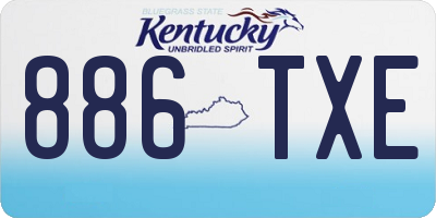 KY license plate 886TXE