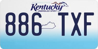 KY license plate 886TXF