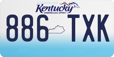 KY license plate 886TXK