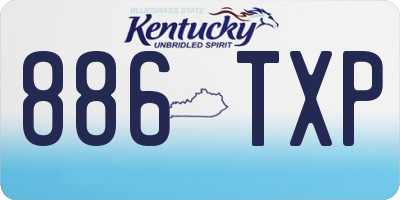 KY license plate 886TXP