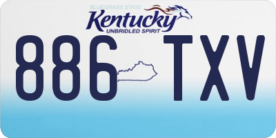 KY license plate 886TXV