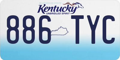 KY license plate 886TYC