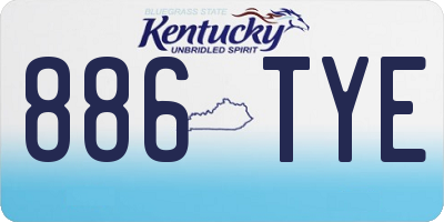 KY license plate 886TYE