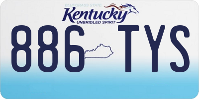 KY license plate 886TYS