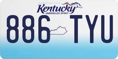 KY license plate 886TYU