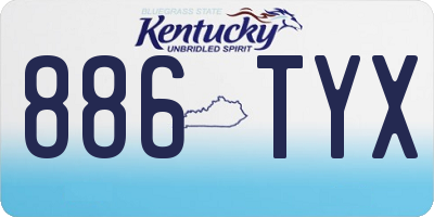 KY license plate 886TYX