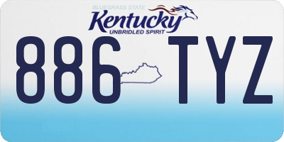 KY license plate 886TYZ