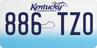 KY license plate 886TZO